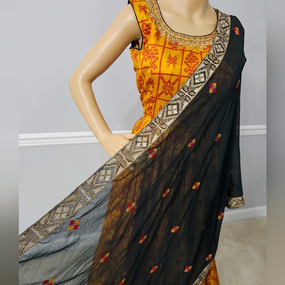 Rust Orange anarkali Suit For Women 2 PC set ethnic Indian wear anarkali suit - Picture 3 of 10